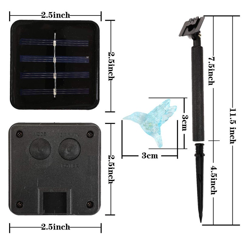 WSgift أضواء شجرة الطائر الطنان الشمسية WSgift، 15.8 قدم 30 LED دافئ أبيض خارجية مقاومة للماء لتزيين الحديقة والفناء الخارجي - Image 3